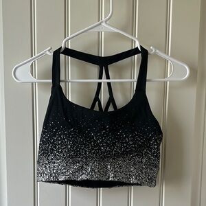 Black and Silver Women's Sports Bra